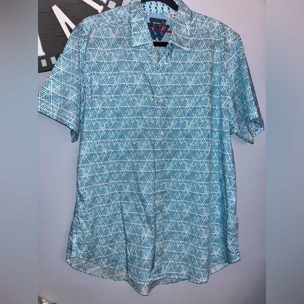 Robert Graham Like New Blue Patterned Button Down… - image 1